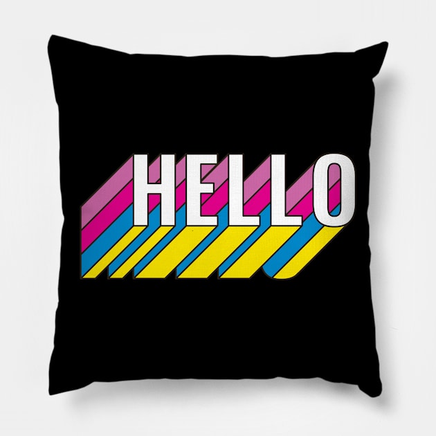 Hello Retro Pillow by superdupertees