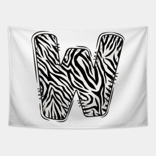 Zebra Letter W Tapestry