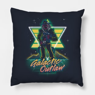 Retro Galactic Outlaw Pillow