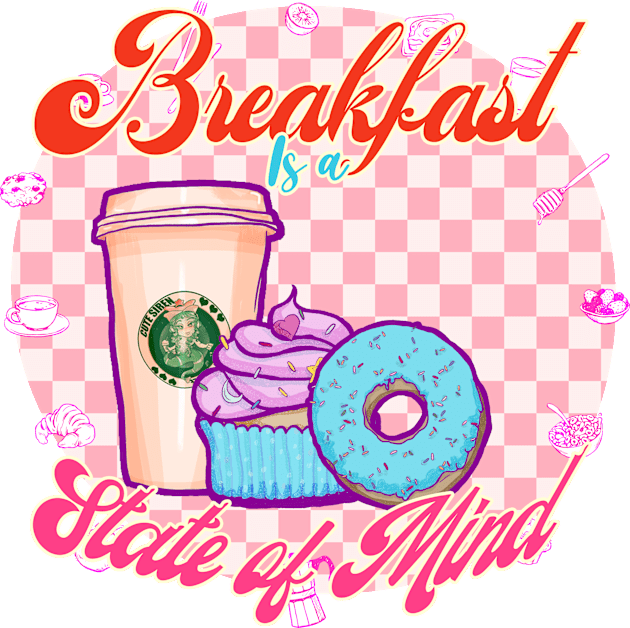Breakfast is a State of Mind Kids T-Shirt by Sutilmente