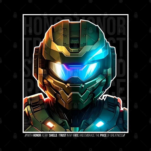 Halo game quotes - Master chief - Spartan 117 - Half black v3 by trino21