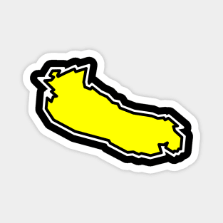 Gabriola Island Silhouette in a Lemon Yellow Flavour - Bright and Simple - Gabriola Island Magnet