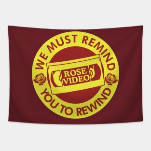 Rose Video VHS Sticker Reminder Tapestry