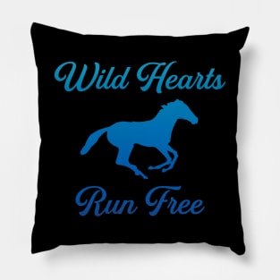 Wild Hearts Run Free — Black Outline Pillow