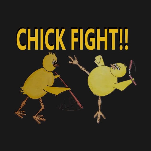 Chick Fight! Baby chickens throw down. - martial arts by Acutechickendesign