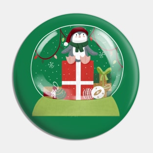 Penguin Snowglobe Pin