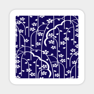 Blue Batik Floral Magnet