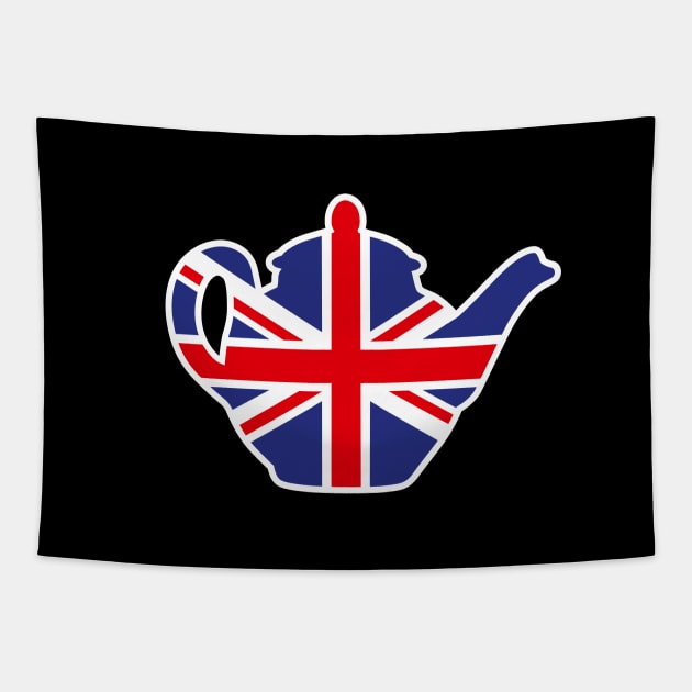 British teapot Great Britain UK United Kingdom Flag gift idea Tapestry by LaundryFactory