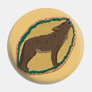 Paper craft coyote Pin