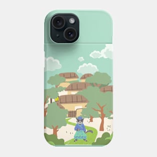 Samurai cat village Phone Case