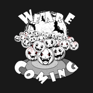 We are coming! Black and white T-Shirt