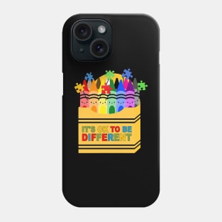 Crayon It's Ok To Be Different Autism Awareness Phone Case