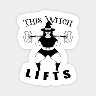 This witch Lifts Powerlifter witch Funny Halloween Gym Magnet