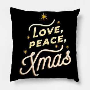 Peace Love Xmas - Christmas Tree Pillow