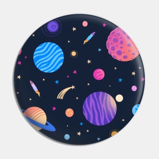 colorful galaxy universe space pattern with abstract planets and stars Pin