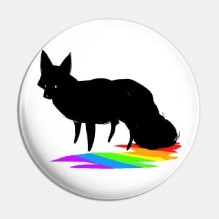 Rainbow Ink Fox Sketch Pin