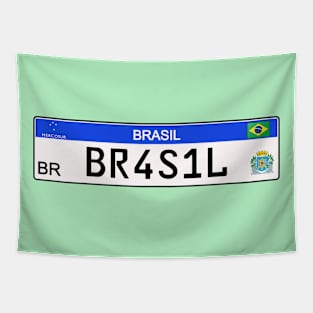 Brazil car license plate Tapestry