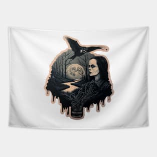 Poison Wednesday Night Owl Tapestry