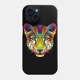 The Colorful Leopard Head Phone Case