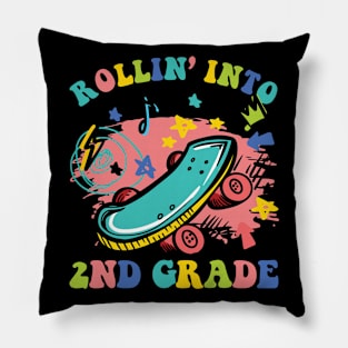 Rollin Into 2nd grade 2nd Day Of School Gift For Boy Girl Kids Pillow