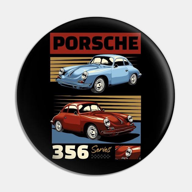 Porsche 356 Artwork Pin by Harrisaputra