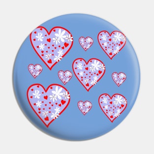 Purple Flower Heart Pattern Pin