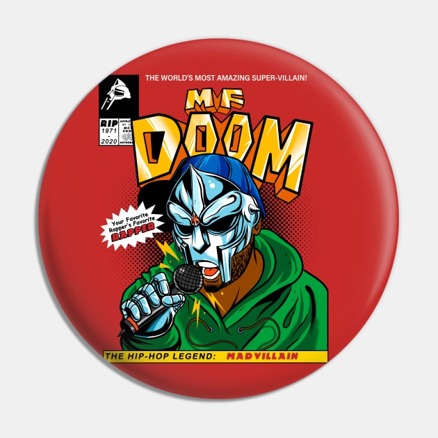 MF DOOM Comic cover (Tribute) Pin by OniSide