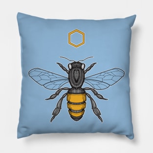 honey bee and honeycomb Pillow