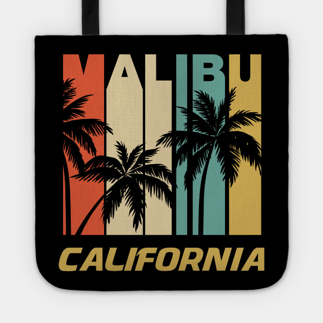 Retro Malibu California Palm Trees Vacation Malibu Tote