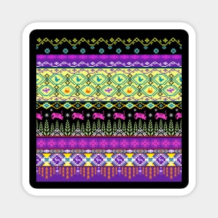 Cross stitch work ethnic pattern Magnet