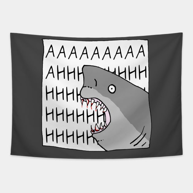 Yelling Shark Tapestry by Orloff-Tees