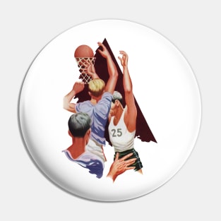 Vintage Sports Basketball Players Shooting a Blasket Pin