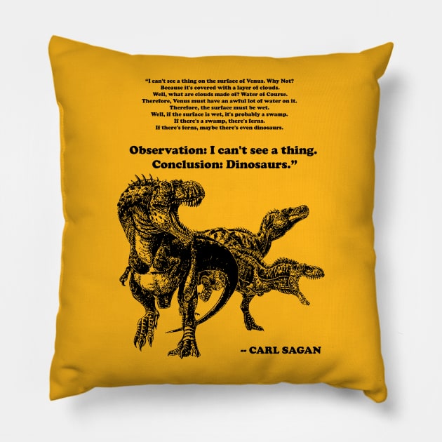 Conclusion: Dinosaurs [Black] Pillow by Karthonic