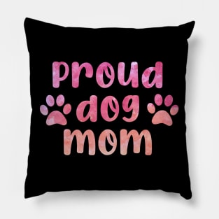 dog mom watercolour pink Pillow