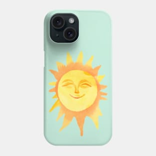 Cute Watercolor Smiling Sun Phone Case