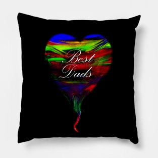 Happy fathers day best dads LGBTQIA+ rainbow plasticine  heart balloon Pillow