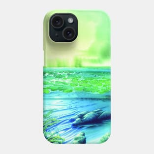 Magical Landscape Painting featuring Sea and Plants Phone Case