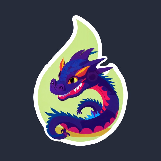 Cute purple dragon by Mad Swell Designs