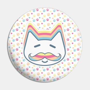 Cat with Mustache Pin