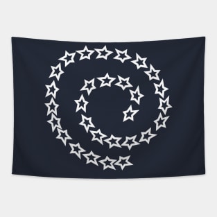 Spiral of White Stars Tapestry