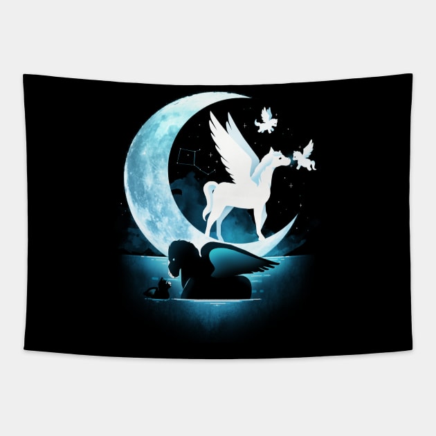 Pegasus Moon Tapestry by Vallina84