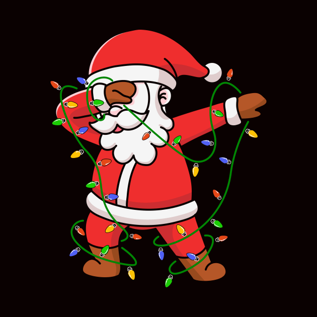 Dabbing Santa Shirt for Boys Girls Christmas Tree Lights by saugiohoc994