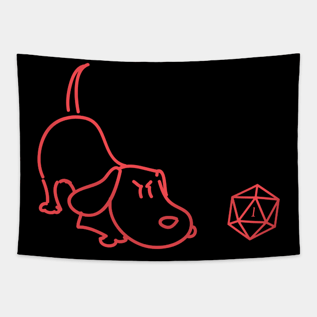 Dogs Lover Polyhedral D20 Dice Critical Fail Tabletop RPG Tapestry by dungeonarmory