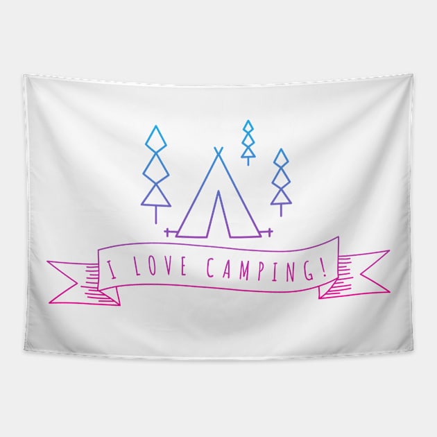 I Love Camping Tapestry by happysquatch