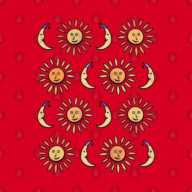 Cute Sun and Moon Kids Pattern by Davey's Designs