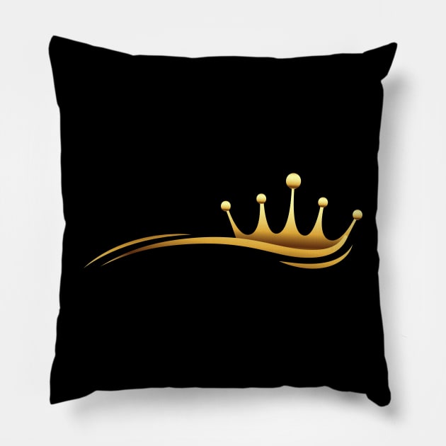 Golden crown Pillow by MyArtCornerShop