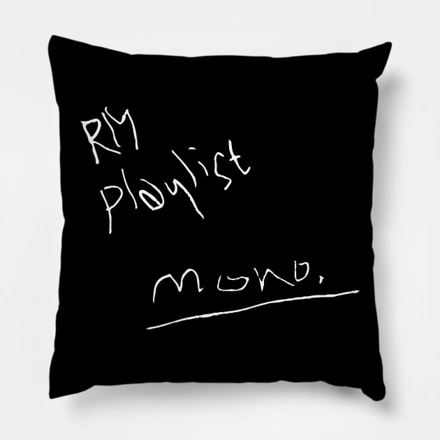 RM PLAYLIST 'MONO' BLACK (BTS) Pillow by goldiecloset