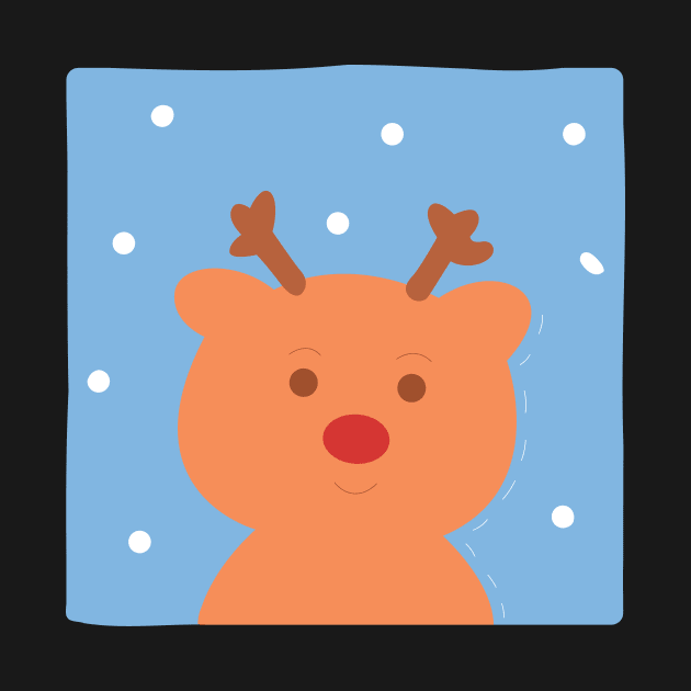 Cute Christmas Reindeer with Snow by Random_stuff_420