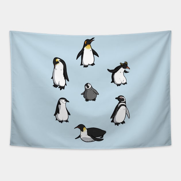 Cute Penguins Tapestry by PruneyToons