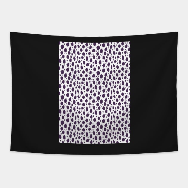 White and purple Spot Dalmatian Pattern Tapestry by Juliewdesigns